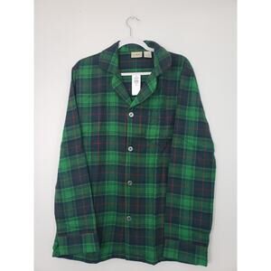 (Ju) L.L. Bean Men's PJ Shirt Size M Pajama Top Scotch Plaid Flannel Long Sleeve